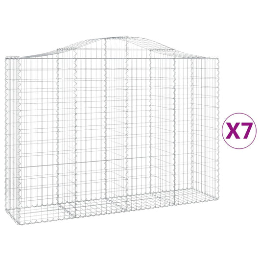 Cestas Gaviones 7 Uds Forma De Arco Hierro 200x50x140/160 Cm_0