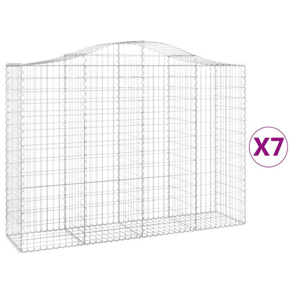 Cestas Gaviones 7 Uds Forma De Arco Hierro 200x50x140/160 Cm_0