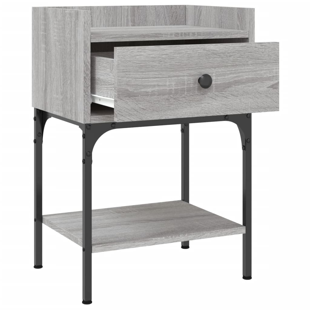 Mesita De Noche Madera De Ingeniería Gris Sonoma 40,5x31x60 Cm_4