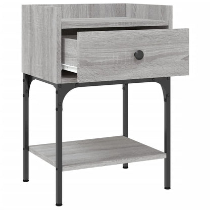 Mesita De Noche Madera De Ingeniería Gris Sonoma 40,5x31x60 Cm_4