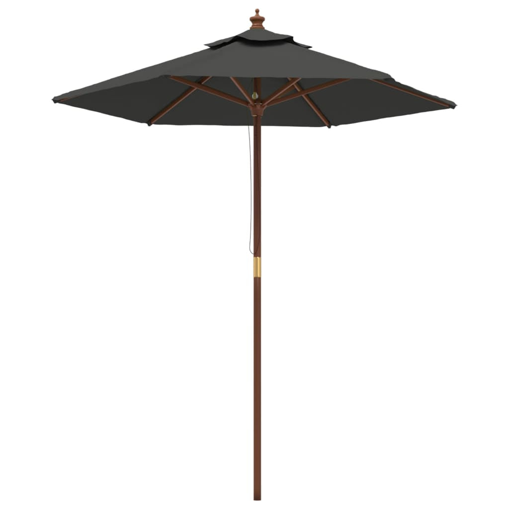 Vidaxl Sombrilla Jardín Con Poste De Madera Gris Antracita 196x231 Cm_0