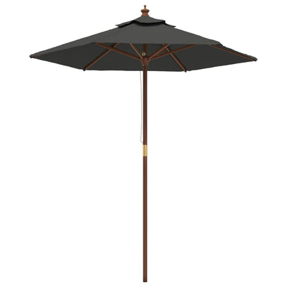 Vidaxl Sombrilla Jardín Con Poste De Madera Gris Antracita 196x231 Cm_0