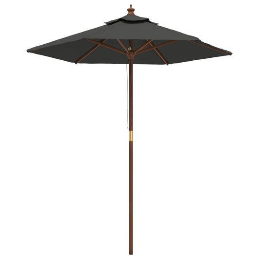 Vidaxl Sombrilla Jardín Con Poste De Madera Gris Antracita 196x231 Cm_0