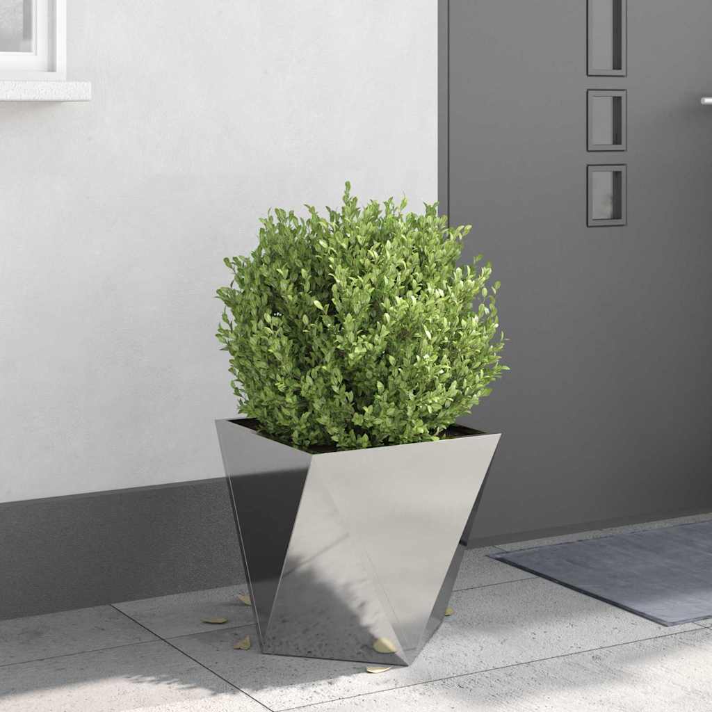 Jardinera 2 Pcs Plateado 40 X 40 X 40 Cm Acero Inoxidable_3