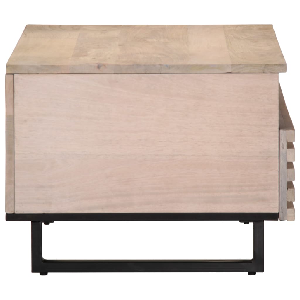 Mesa De Centro De Madera Maciza De Mango 80x55x40 Cm_1