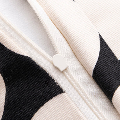 Cojin Relleno 40x40cm 300gsm Poliester 100% Algodon Canvas Topos Negros Benetton