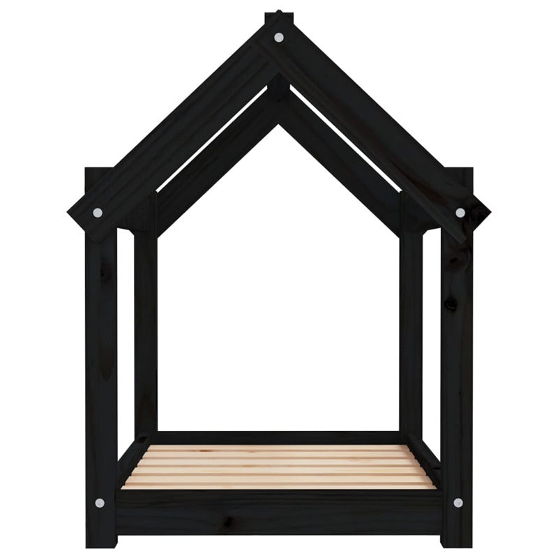 Vidaxl Cama Para Perros Madera Maciza De Pino Negro 71x55x70 Cm_5