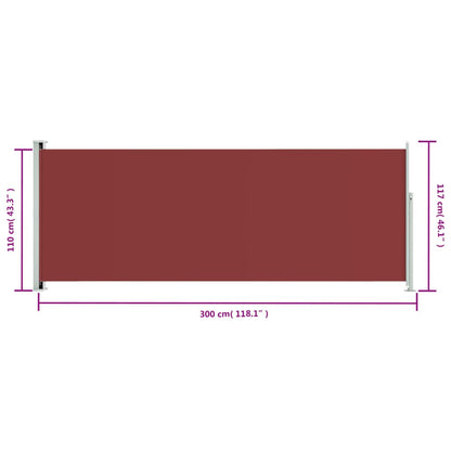 Vidaxl Toldo Lateral Retráctil De Jardín Rojo 117x300 Cm_2