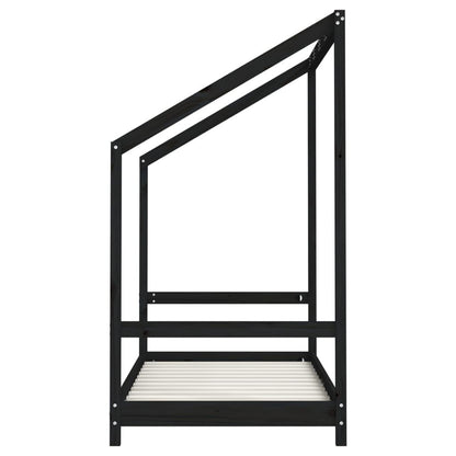 Vidaxl Estructura De Cama Para Niños Madera De Pino Negro 80x160 Cm_4