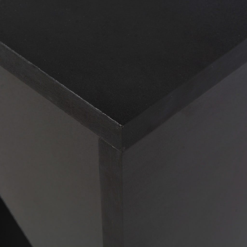 Mesa De Bar Con Estantería Móvil Negro 138x39x110 Cm_3
