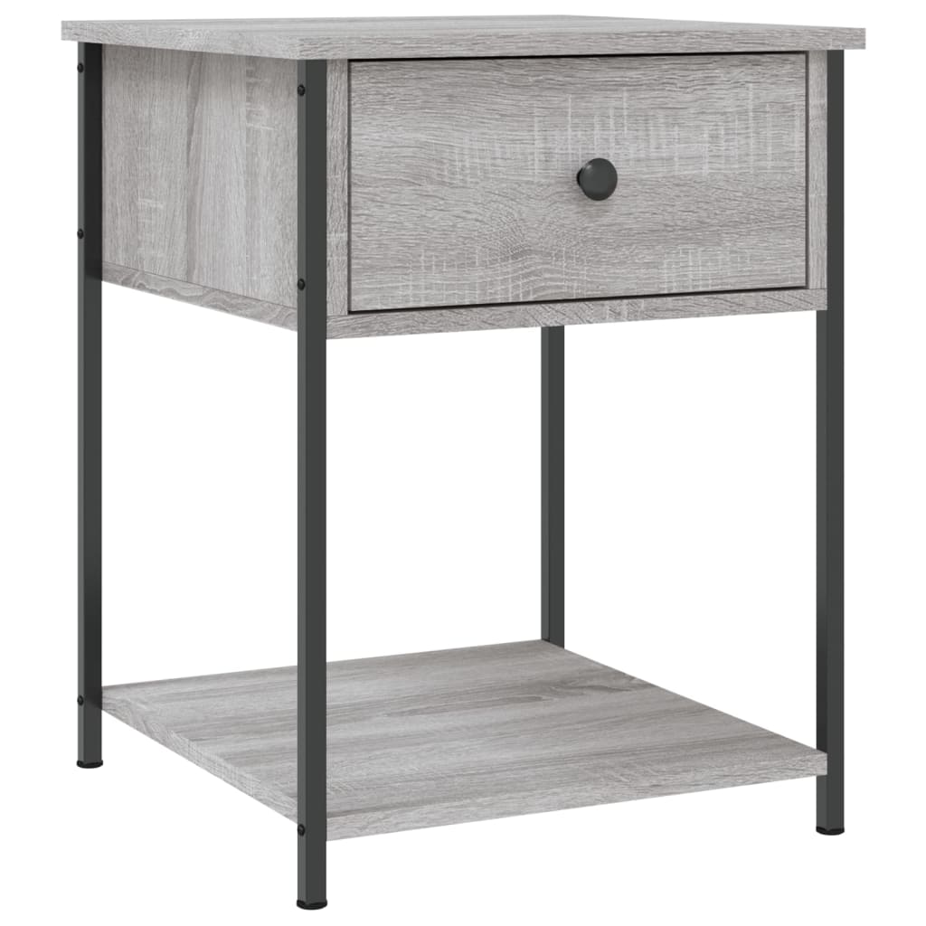 Mesita De Noche Madera De Ingeniería Gris Sonoma 44x45x58 Cm_0