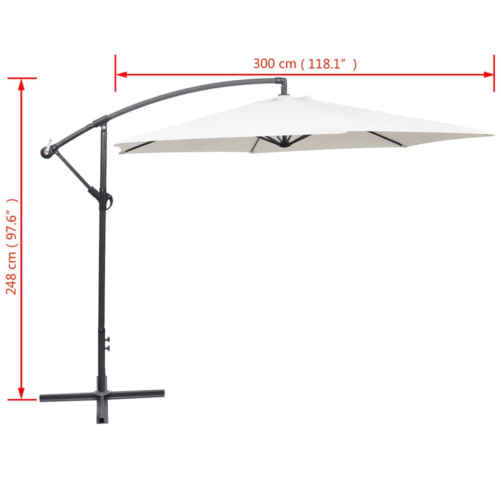 Vidaxl Sombrilla Voladiza 3 M Blanco Arena_2
