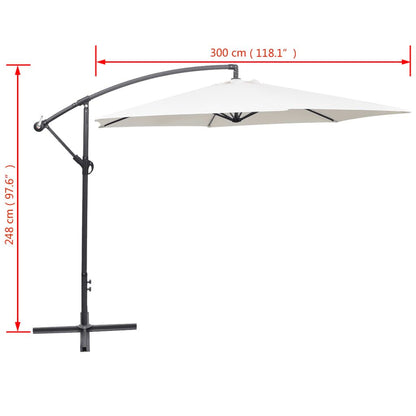 Vidaxl Sombrilla Voladiza 3 M Blanco Arena_2