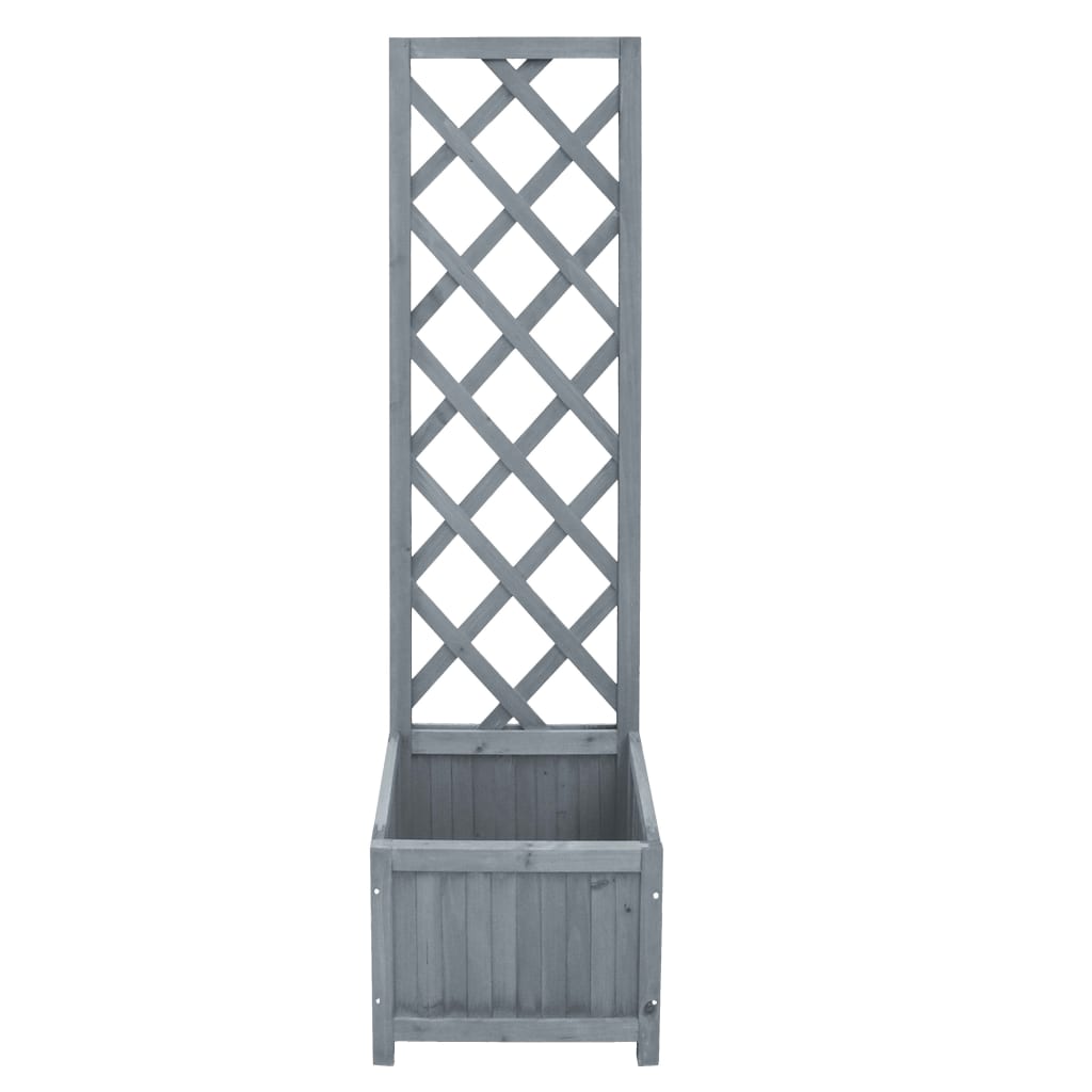 Jardinera Enrejada Madera Maciza De Abeto 40x30x135 Cm_0