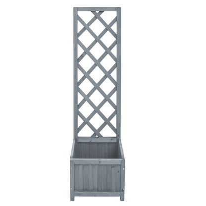 Jardinera Enrejada Madera Maciza De Abeto 40x30x135 Cm_0