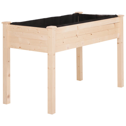 Outsunny Huerto Urbano Elevado Madera 122,5x56,5x76 Cm ​tela No Tejida Natural_0