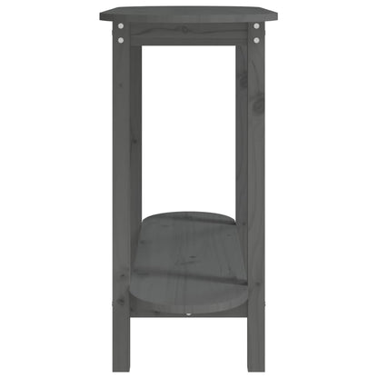 Mesa Consola De Madera Maciza De Pino Gris 110x40x80 Cm_4