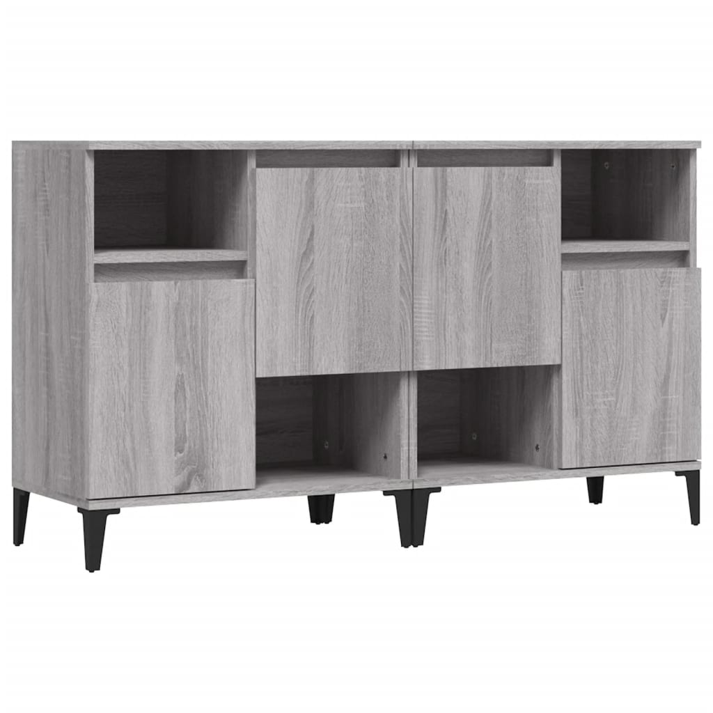 Aparadores 2 Uds Madera Contrachapada Gris Sonoma 60x35x70 Cm_1