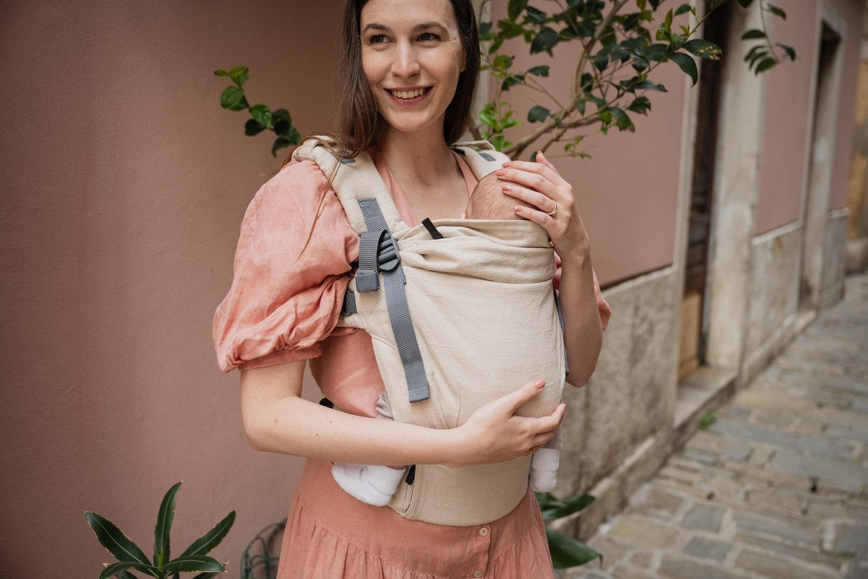 Mochila Portabebé Evolutiva Adaptable Boba X Linen Pampas_2