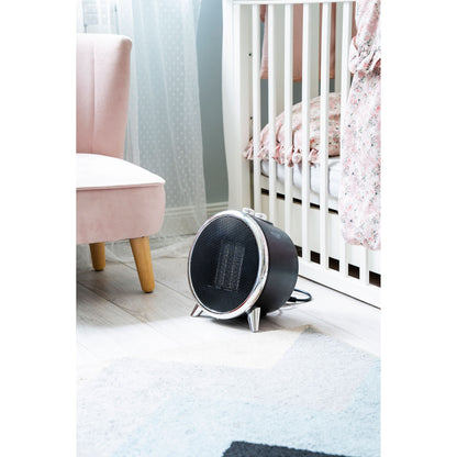 Calefactor Cerámico Led, Portátil, 2 Niveles Potencia, Termostato Automático, Diseño Moderno Adler Ad7742, Negro/plata