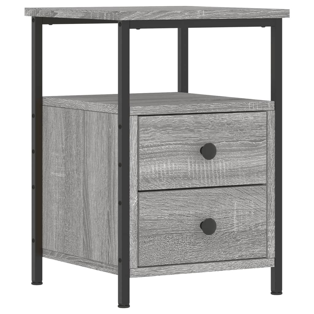 Mesita De Noche Madera De Ingeniería Gris Sonoma 34x35,5x50 Cm_0