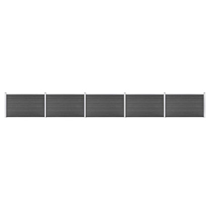 Set De Paneles De Valla Wpc Negro 872x105 Cm / Vetonek_4