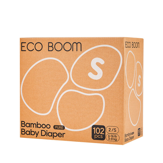 Pañales de Bambú Pure Premium T2 ( de 3 a 8 Kg) Ecoboom 102 uds