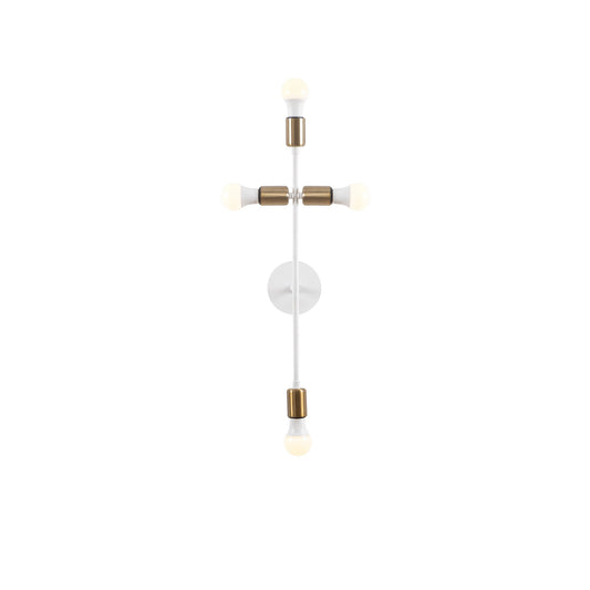 Aplique De Pared, Metal , Blanco, 20x15x62, Casquillo 4 X E 27 Max 40 W