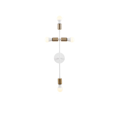 Aplique De Pared, Metal , Blanco, 20x15x62, Casquillo 4 X E 27 Max 40 W_0