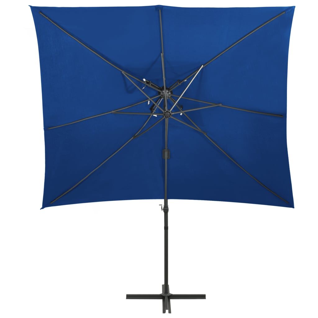 Vidaxl Sombrilla Jardín Voladiza Cubierta Doble Azul Celeste 250x250cm_1