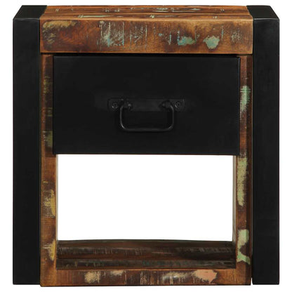 Mesilla De Noche Multicolor 40x35x40 Cm Madera Maciza Reciclada_3
