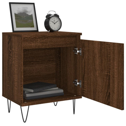 Mesita De Noche Madera De Ingeniería Roble Marrón 40x30x50 Cm_2