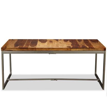 Mesa De Comedor De Madera Maciza De Sheesham Y Acero 180 Cm_1