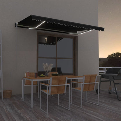 Toldo Automático Led Sensor De Viento Gris Antracita 450x350 Cm_1
