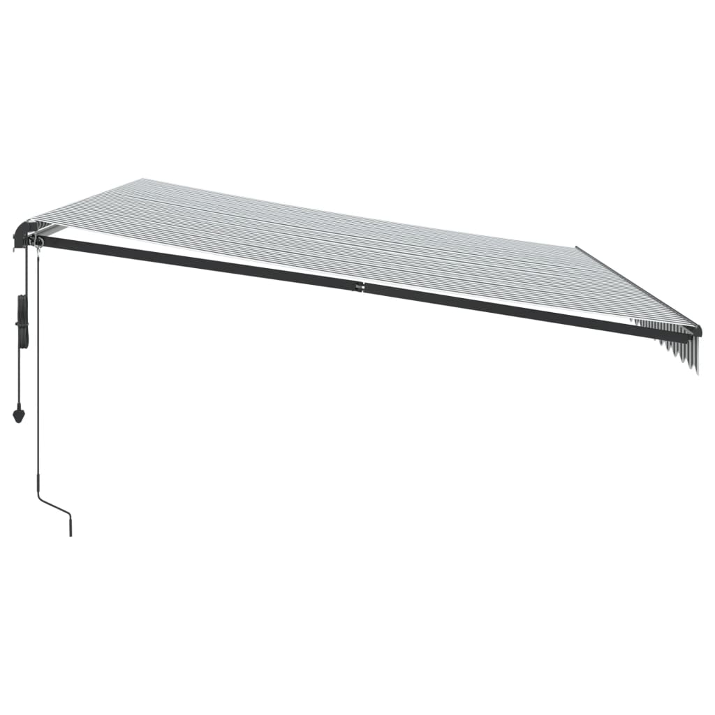 Toldo Retráctil Automático Gris Antracita Y Blanco 500x350 Cm_4