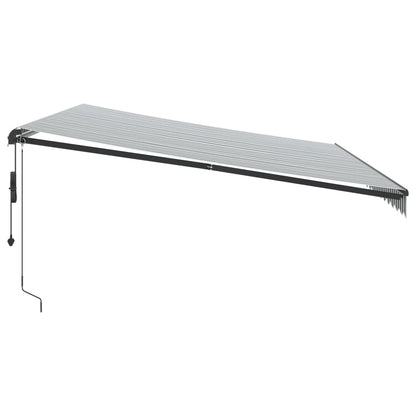 Toldo Retráctil Automático Gris Antracita Y Blanco 500x350 Cm_4