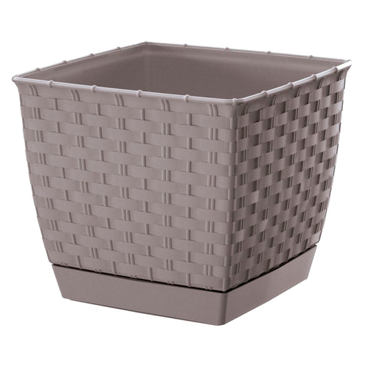 Maceta Ratolla Square 6l., Dimensiones (mm) 220x220x189, Color Mocca_0