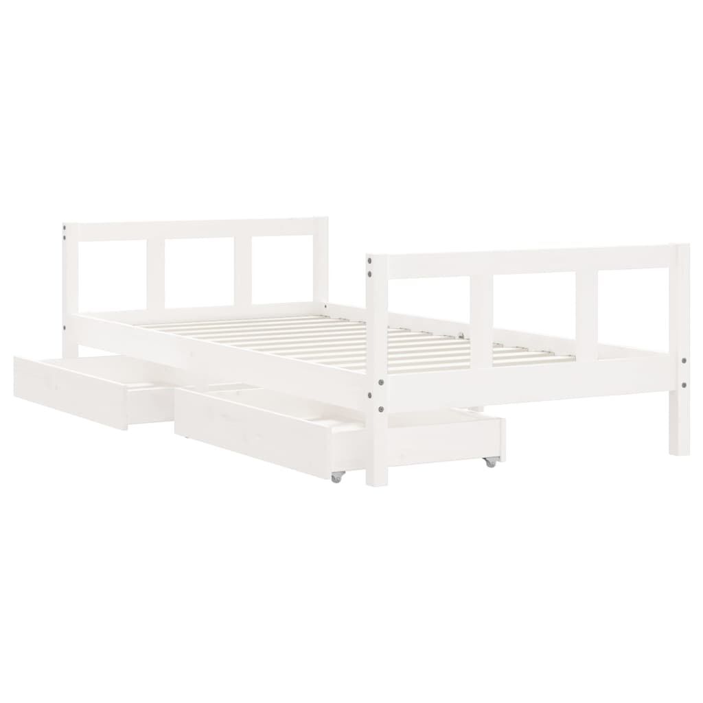 Vidaxl Estructura De Cama Infantil Con Cajones Madera Blanco 90x190 Cm_3