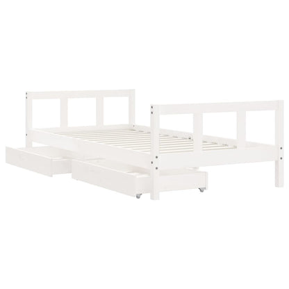 Vidaxl Estructura De Cama Infantil Con Cajones Madera Blanco 90x190 Cm_3