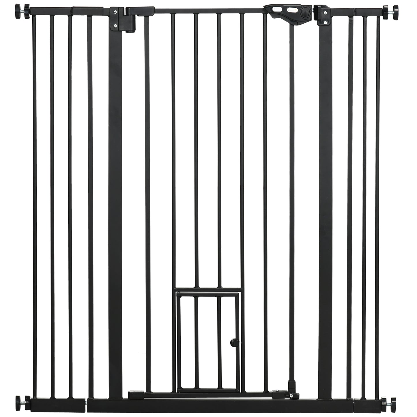 Pawhut Barrera De Seguridad Para Perros Con 1 Puerta 74-101x104,1 Cm Negro_0