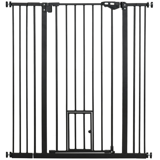 Pawhut Barrera De Seguridad Para Perros Con 1 Puerta 74-101x104,1 Cm Negro_0