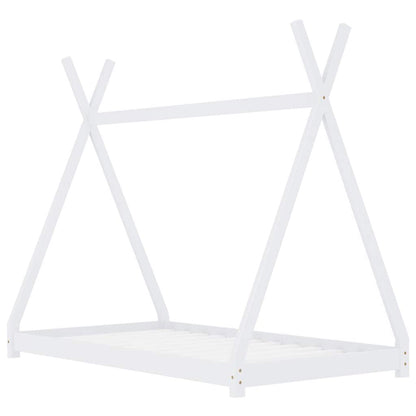 Vidaxl Estructura De Cama Infantil Madera Maciza Pino Blanca 90x200 Cm_1