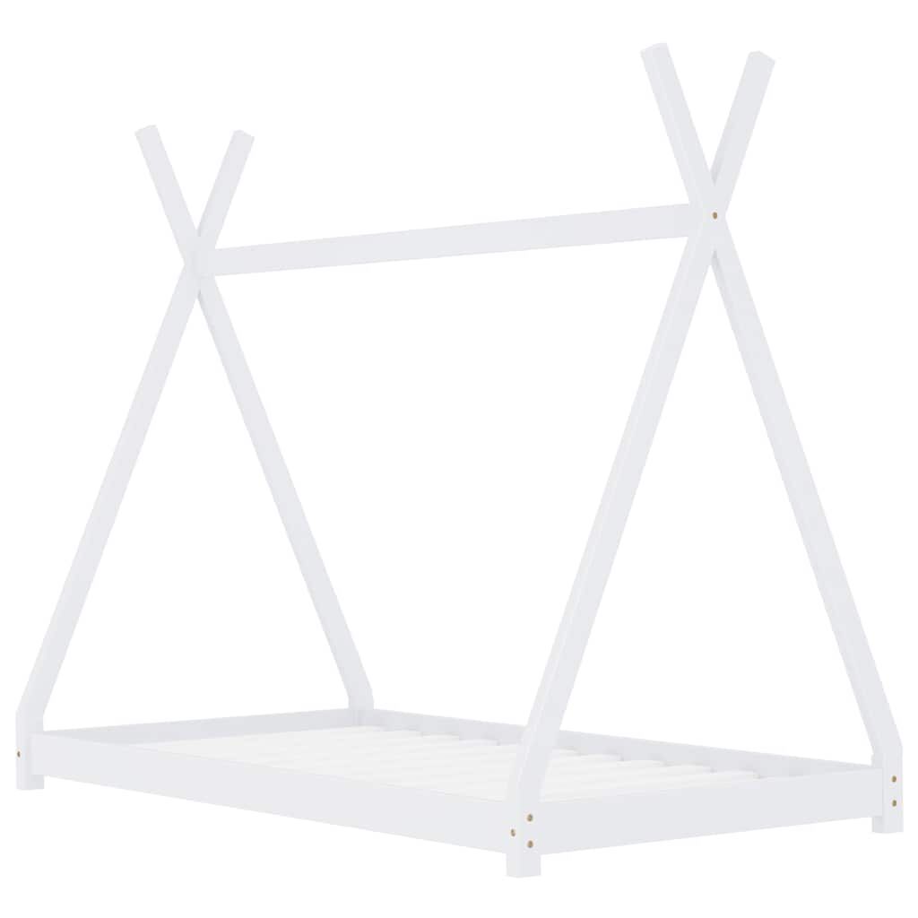 Vidaxl Estructura De Cama Infantil Madera Maciza Pino Blanco 80x160 Cm_1