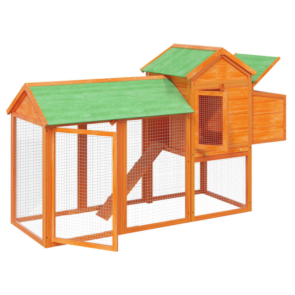Vidaxl Gallinero Madera Maciza De Pino Marrón 193x65x117 Cm_3