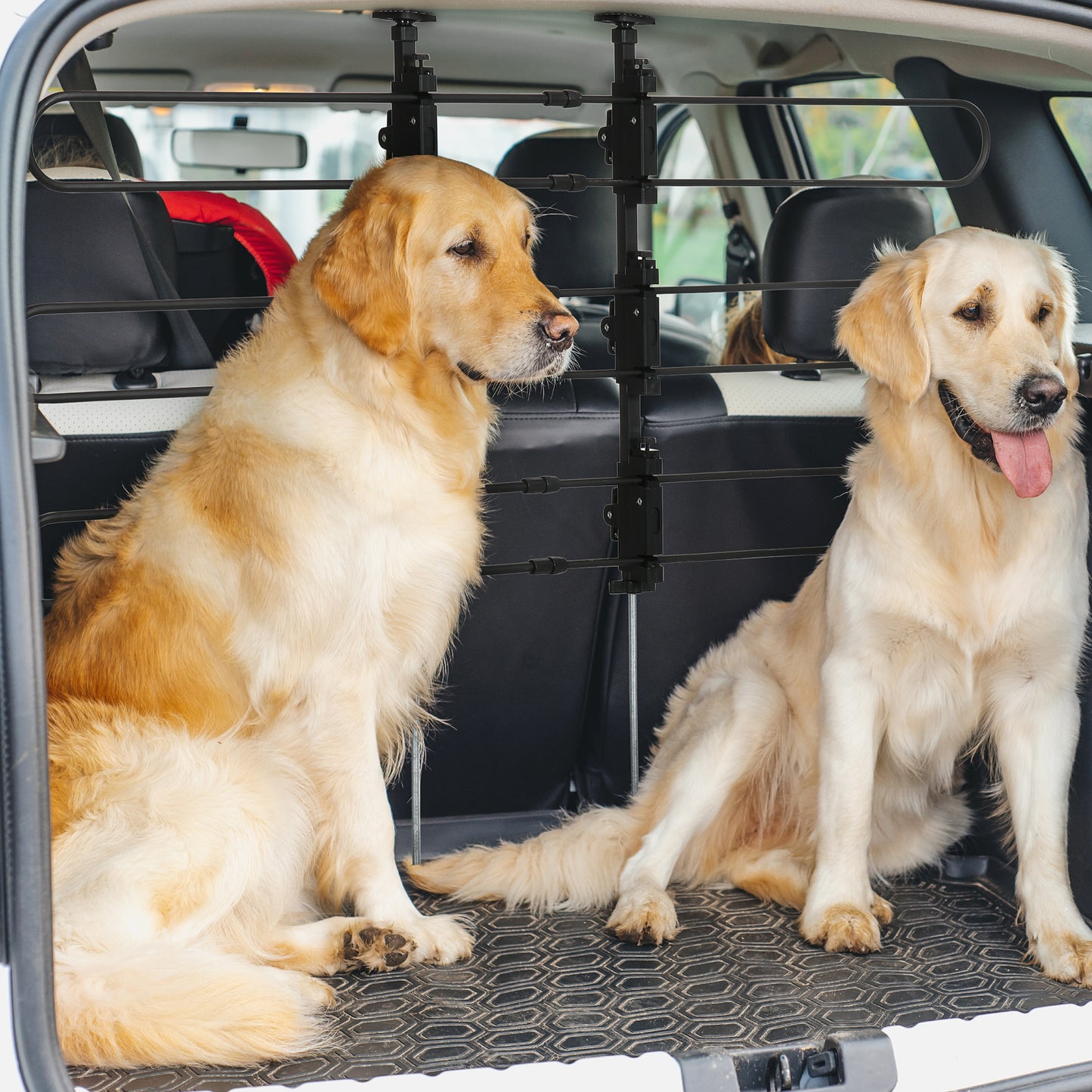 Pawhut Barrera Protectora De Coche Para Perros Ajustable 89-150x9x76-124cm Negro_1