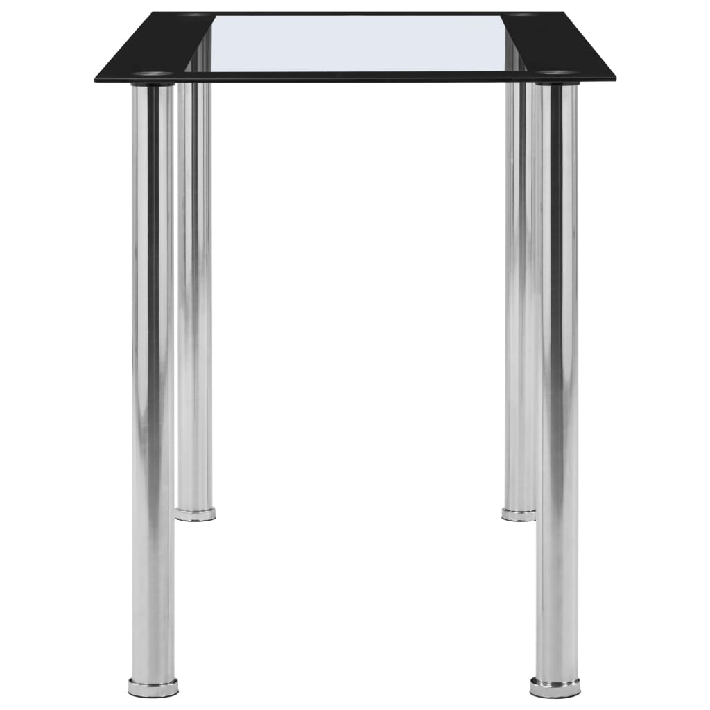 Mesa De Comedor Vidrio Templado Negro Transparente 120x60x75 Cm_1