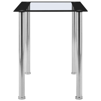 Mesa De Comedor Vidrio Templado Negro Transparente 120x60x75 Cm_1