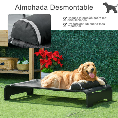 Pawhut Cama Elevada De Perros Mascota Transpirable Con Almohada Extraíble_4