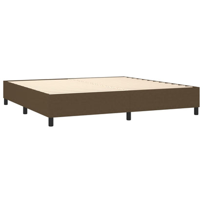 Cama Box Spring Colchón Luces Led Tela Marrón Oscuro 200x200 Cm / Vetonek_5