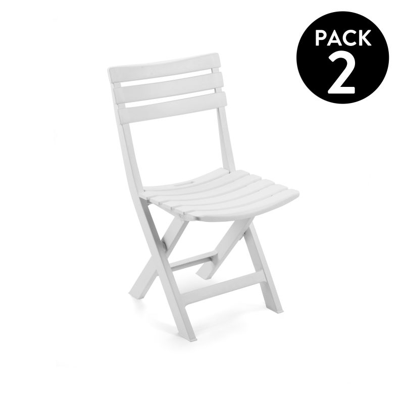 Pack 2 Sillas De Exterior Plegables Hoku Polipropileno, Blanco, 44 X 78 X 41_0